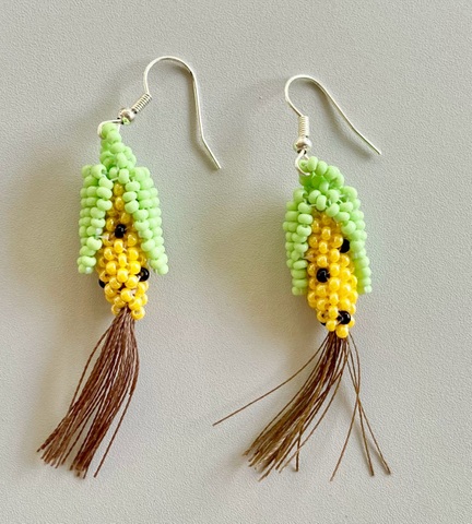 Beaded Corn Earrings 