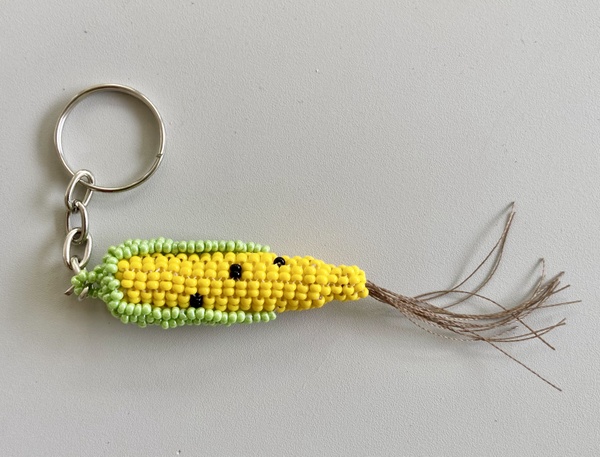 Beaded Corn Keychain 