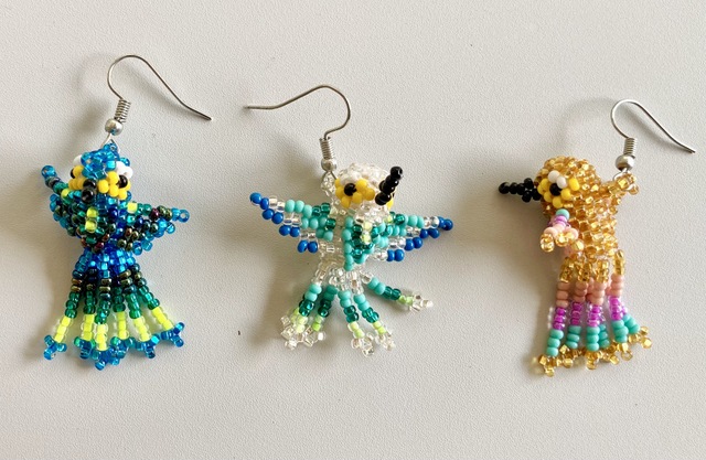 Beaded Hummingbird Earrings 