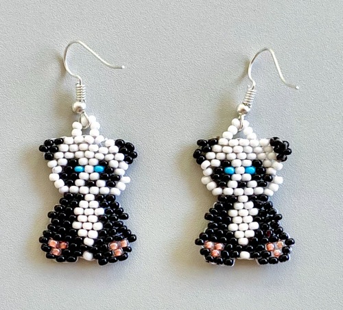 Beaded Panda Earrings 
