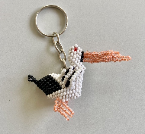 Beaded Pelican Keychain 