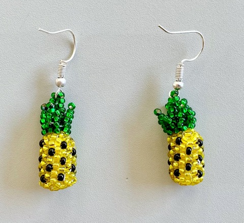 Beaded Pineapple Earrings 