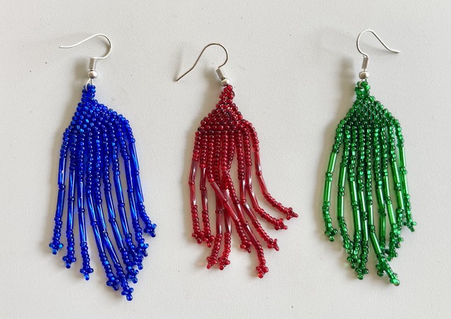 Beaded Traditional Earrings Solid 