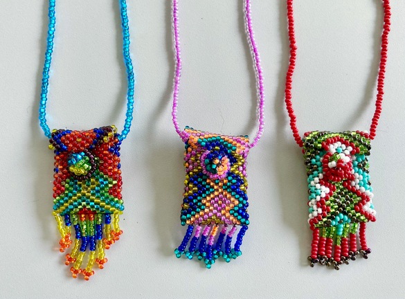 Small Beaded "Medicine Pouch" Necklace 